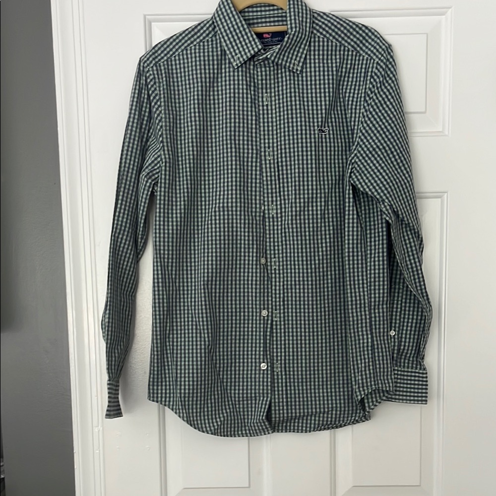 Vineyard Vines Men's Green Plaid Button Down Shirt